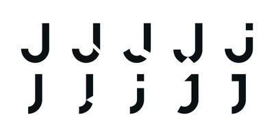 Logo collection, abstract letter J logo design. Icons for business of minimalist, elegant, simple. Premium vector