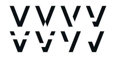 Logo collection, abstract letter V logo design. Icons for business of minimalist, elegant, simple. Premium vector