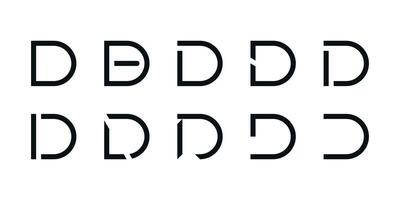 Logo collection, abstract letter D logo design. Icons for business of minimalist, elegant, simple. Premium vector
