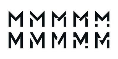 Logo collection, abstract letter M logo design. Icons for business of minimalist, elegant, simple. Premium vector