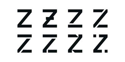 Logo collection, abstract letter Z logo design. Icons for business of minimalist, elegant, simple. Premium vector