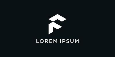 Letter F logo design with a unique line concept. Premium vector