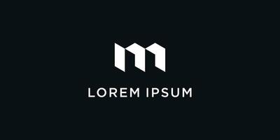 Letter M logo design with a unique line concept. Premium vector