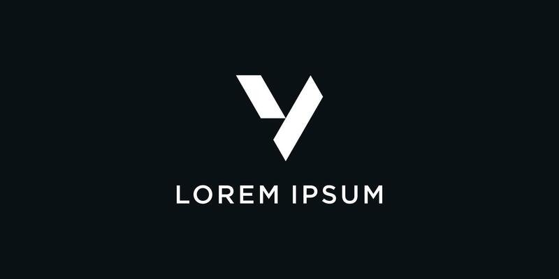 Letter V logo design with a unique line concept. Premium