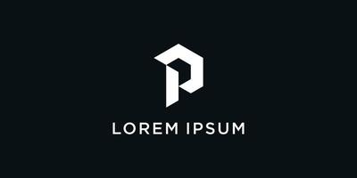 Letter P logo design with a unique line concept. Premium vector