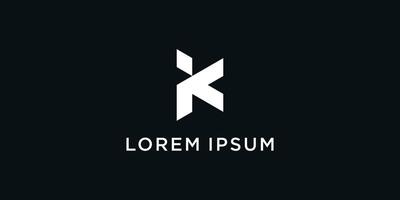Letter K logo design with a unique line concept. Premium vector