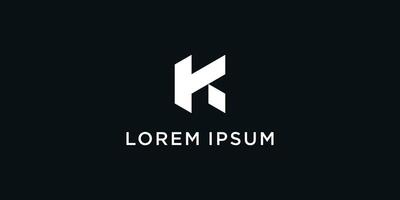 Letter K logo design with a unique line concept. Premium vector