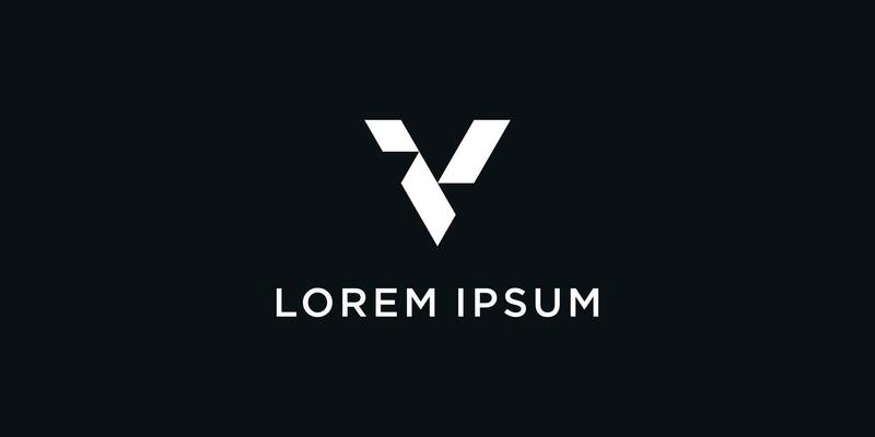 Letter V logo design with a unique line concept. Premium
