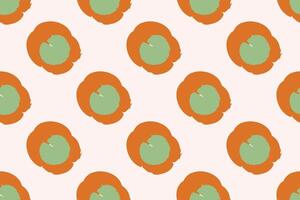 Naive floral pattern in the style of the 70s with groovy daisy flowers of natural tones. Retro design. Contemporary minimalistic trendy background for kids. Scandinavian nursery print. vector