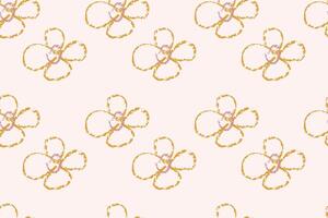 Naive floral pattern in the style of the 70s with groovy daisy flowers of natural tones. Retro design. Contemporary minimalistic trendy background for kids. Scandinavian nursery print. vector