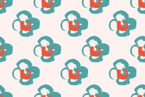 Naive floral pattern in the style of the 70s with groovy daisy flowers of natural tones. Retro design. Contemporary minimalistic trendy background for kids. Scandinavian nursery print. vector