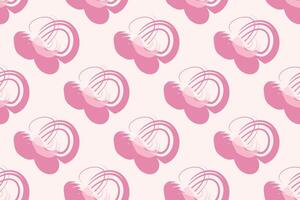 Naive floral pattern in the style of the 70s with groovy daisy flowers of natural tones. Retro design. Contemporary minimalistic trendy background for kids. Scandinavian nursery print. vector