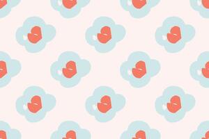 Naive floral pattern in the style of the 70s with groovy daisy flowers of natural tones. Retro design. Contemporary minimalistic trendy background for kids. Scandinavian nursery print. vector