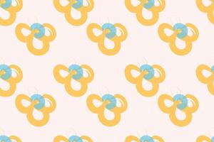 Naive floral pattern in the style of the 70s with groovy daisy flowers of natural tones. Retro design. Contemporary minimalistic trendy background for kids. Scandinavian nursery print. vector