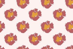 Naive floral pattern in the style of the 70s with groovy daisy flowers of natural tones. Retro design. Contemporary minimalistic trendy background for kids. Scandinavian nursery print. vector