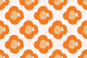 Naive floral pattern in the style of the 70s with groovy daisy flowers of natural tones. Retro design. Contemporary minimalistic trendy background for kids. Scandinavian nursery print. vector