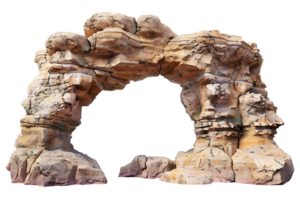 Arch canyon rock formation isolated against a transparent background png