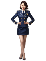 Beautiful stewardess isolated against a transparent background png