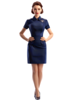 Beautiful stewardess isolated against a transparent background png