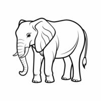 Elephant out line eps file free vector