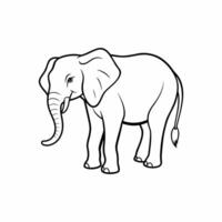 Elephant out line eps file free vector