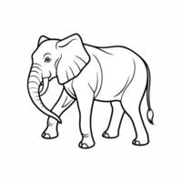 Elephant out line eps file free vector
