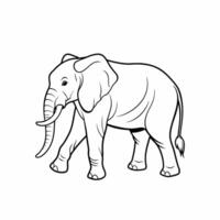 Elephant out line eps file free vector