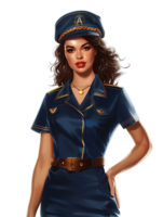 Beautiful stewardess isolated against a transparent background png
