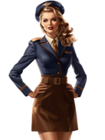 Beautiful stewardess isolated against a transparent background png