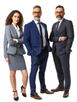 Business team isolated against a transparent background png