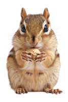 Chipmunk eating a peanut, isolated against a transparent background png