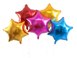 collection of star shaped balloons against a transparent background png