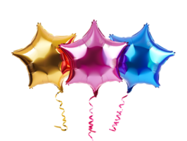 collection of star shaped balloons against a transparent background png