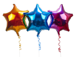 collection of star shaped balloons against a transparent background png