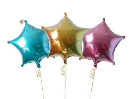 collection of star shaped balloons against a transparent background png