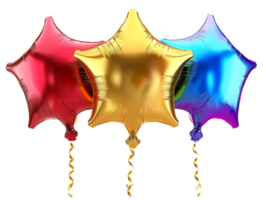 collection of star shaped balloons against a transparent background png
