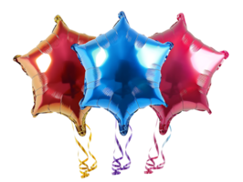 collection of star shaped balloons against a transparent background png