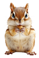 Chipmunk eating a peanut, isolated against a transparent background png
