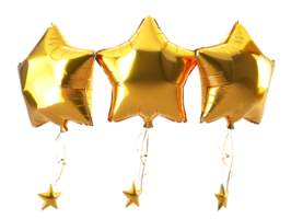 collection of star shaped balloons against a transparent background png