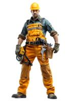 confident construction worker standing isolated against a transparent background png