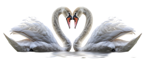 Couple of swan lovers, isolated against a transparent background png