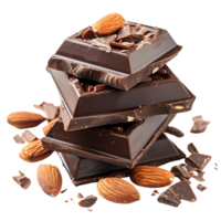 delectable chocolate and almond treat isolated against a transparent background png