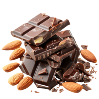 delectable chocolate and almond treat isolated against a transparent background png