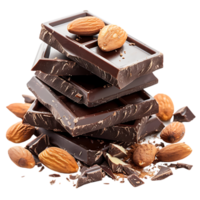 delectable chocolate and almond treat isolated against a transparent background png