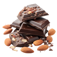 delectable chocolate and almond treat isolated against a transparent background png