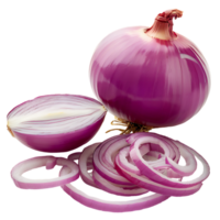 displays both whole and sliced onions, set against a transparent background png