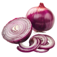 displays both whole and sliced onions, set against a transparent background png