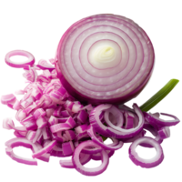 displays both whole and sliced onions, set against a transparent background png