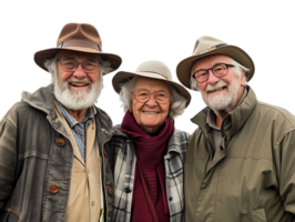 features happy grandparents, isolated against a transparent background png