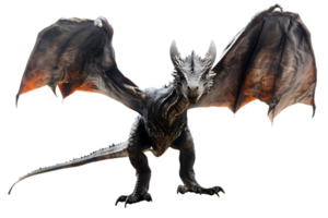 flying dragon from the front view, isolated against a transparent background png